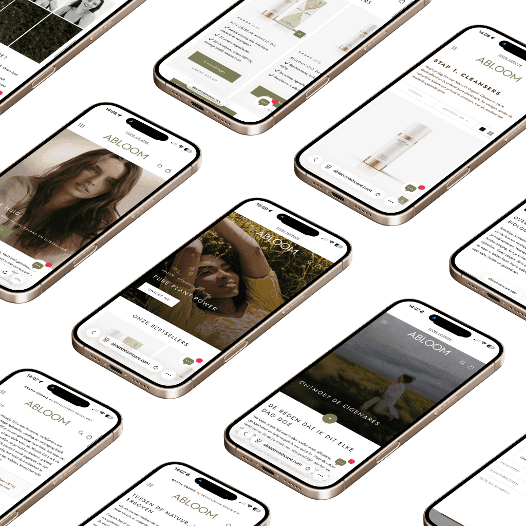 Abloom skincare shopify mockups