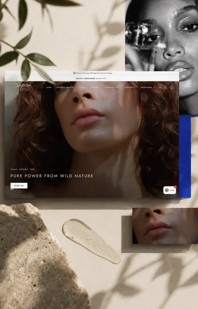 Abloom Skincare-webshop met Shopify- en SEO-optimalisaties van Le Collectif