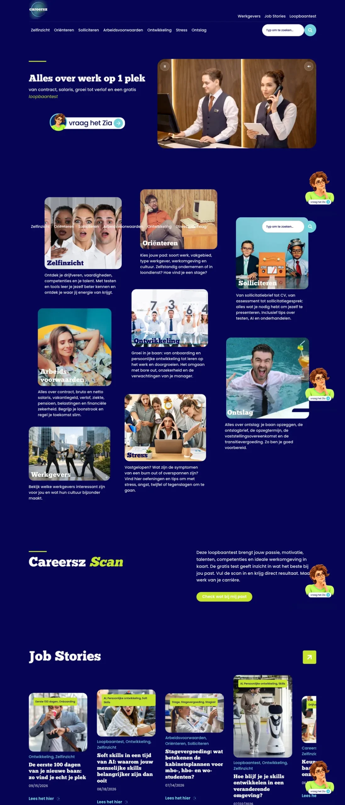 Website van Careersz op desktop, gebouwd door Le Collectif