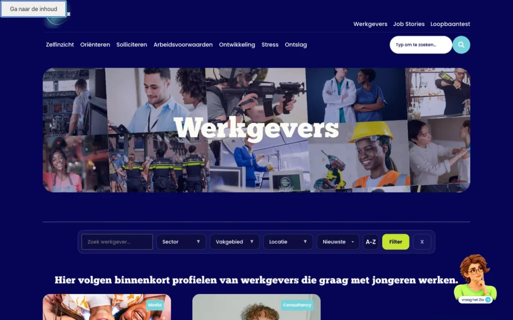 Werkgeverspagina van Careersz