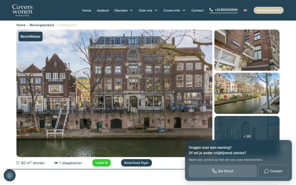 Woningpagina van Covers Wonen met fotogalerij