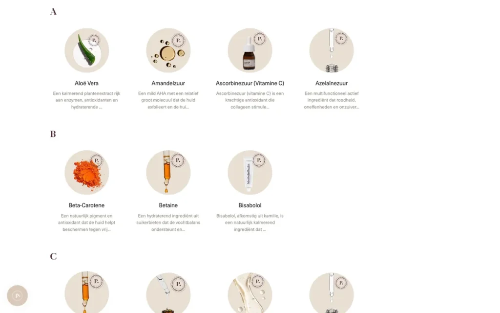 Ingrediëntenbibliotheek van Prescription Skincare