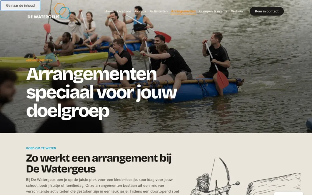 Arrangementen per doelgroep op De Watergeus